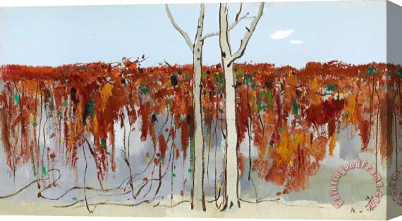 Wu Guanzhong Autumn Onto The Wall, 1991 Stretched Canvas Painting / Canvas Art