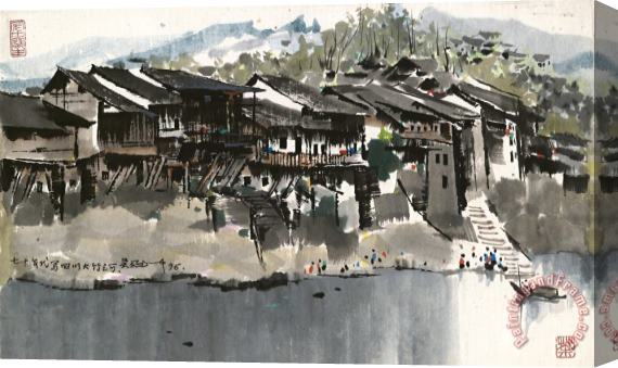 Wu Guanzhong Da Zhu River, Sichuan, 1996 Stretched Canvas Print / Canvas Art