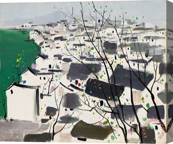 Wu Guanzhong Fuyang, a Riverside City (village Town), 1991 Stretched Canvas Painting / Canvas Art