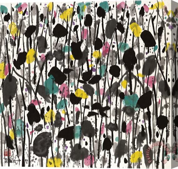Wu Guanzhong Grass And Flowers, 1997 Stretched Canvas Print / Canvas Art