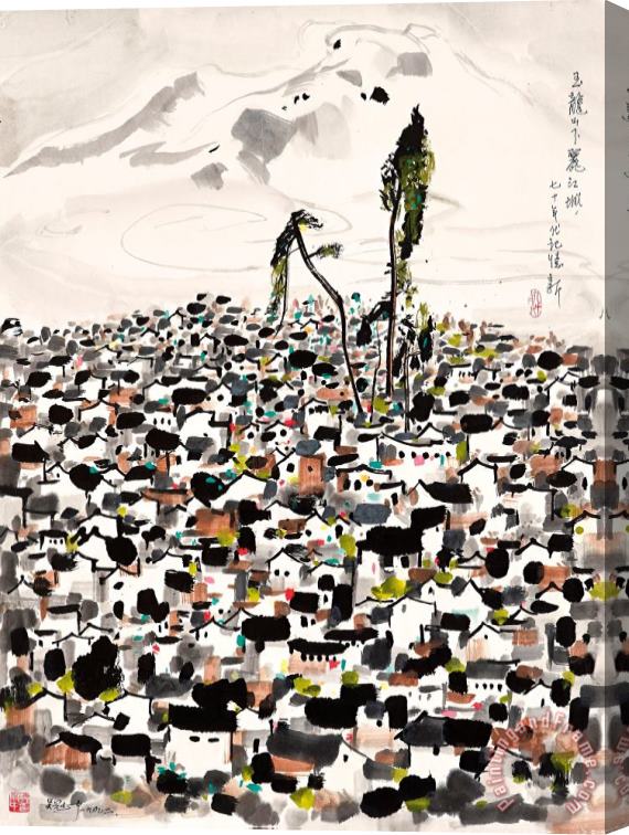 Wu Guanzhong Lijiang Town at The Foot of The Yulong Mountains Stretched Canvas Print / Canvas Art