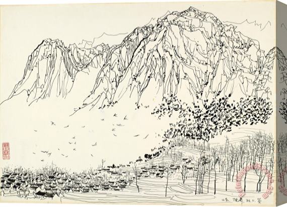 Wu Guanzhong Mountain Village, 1976 Stretched Canvas Print / Canvas Art