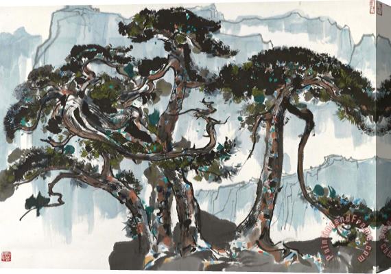 Wu Guanzhong Pine Stretched Canvas Print / Canvas Art