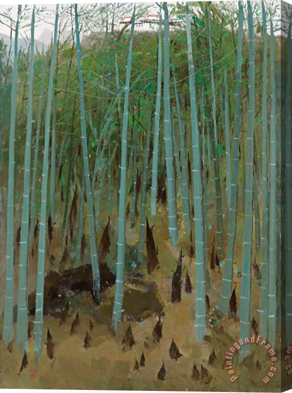 Wu Guanzhong Spring Shoots Among Bamboos, 1975 Stretched Canvas Painting / Canvas Art