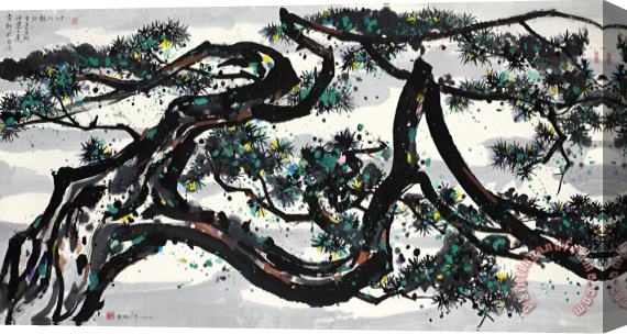 Wu Guanzhong The Dragon Pine 卧龍松, 1993 Stretched Canvas Print / Canvas Art