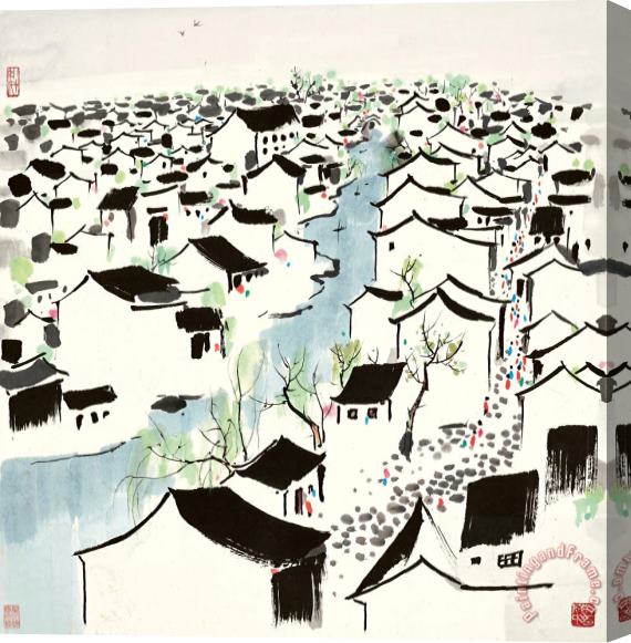 Wu Guanzhong The Hometown of Lu Xun 魯迅故鄉 Stretched Canvas Print / Canvas Art