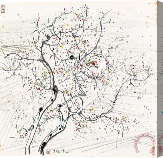 Wu Guanzhong Tree Stretched Canvas Painting / Canvas Art