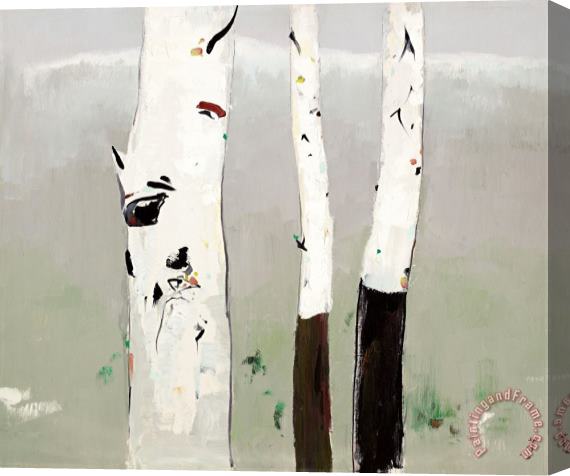 Wu Guanzhong White Birch, 1985 Stretched Canvas Painting / Canvas Art