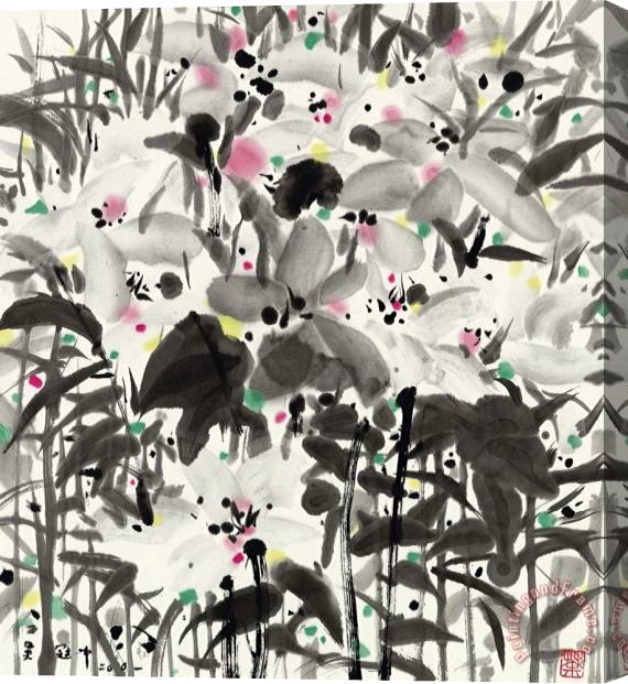 Wu Guanzhong Wild Flowers, 2001 Stretched Canvas Print / Canvas Art